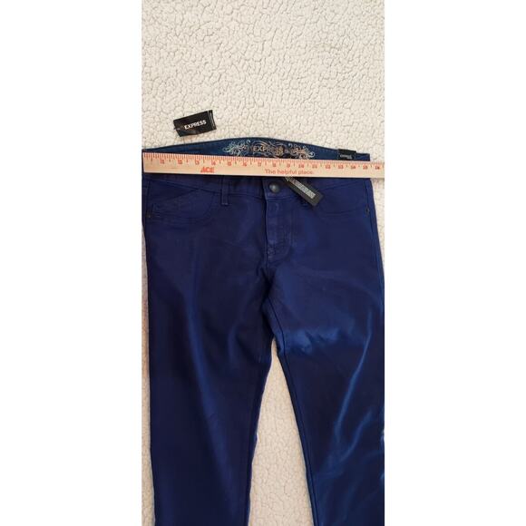 express jeans womens size 6r legging low rise stretch denim blue - Picture 5 of 7